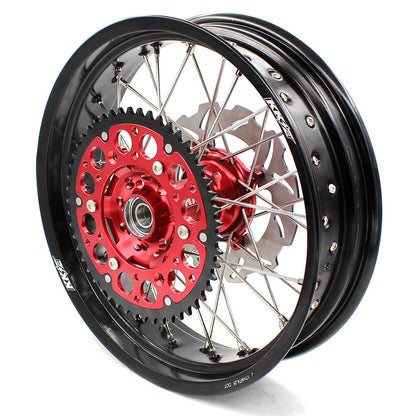 KKE 17 inch Supermoto Wheels Rims for HONDA XR650L 1993-2024 Red Hub Discs - Howling Moto