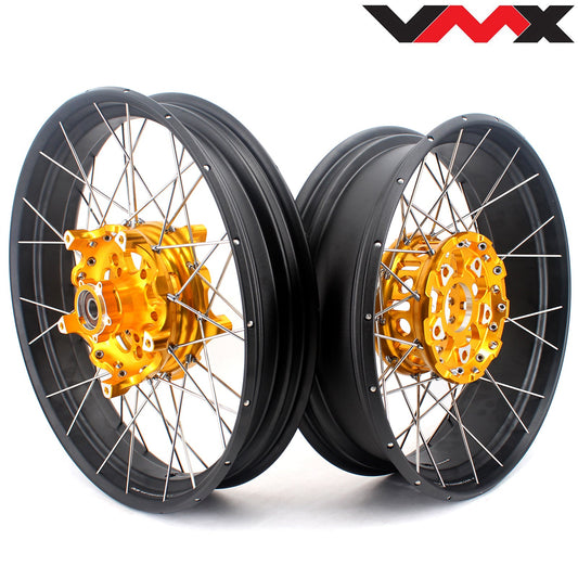 VMX 19" 17" Tubeless Wheels For BMW R1200GS R1200GS Adventure 2013-2020 Gold Hub&Black Rim - Howling Moto