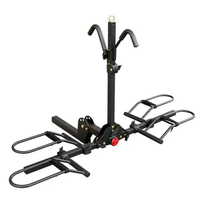 2-Bike Hitch Bike Rack, Folding Fat Tire Bike Carrier, 200 LBS, 2'' Receiver - Howling Moto