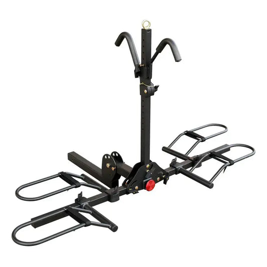 2-Bike Hitch Bike Rack, Folding Fat Tire Bike Carrier, 200 LBS, 2'' Receiver - Howling Moto