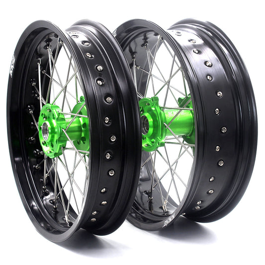KKE 17Inch KX250F KX450F 2006-2021 For KAWASAKI Supermoto Spoked Wheels Rim - Howling Moto