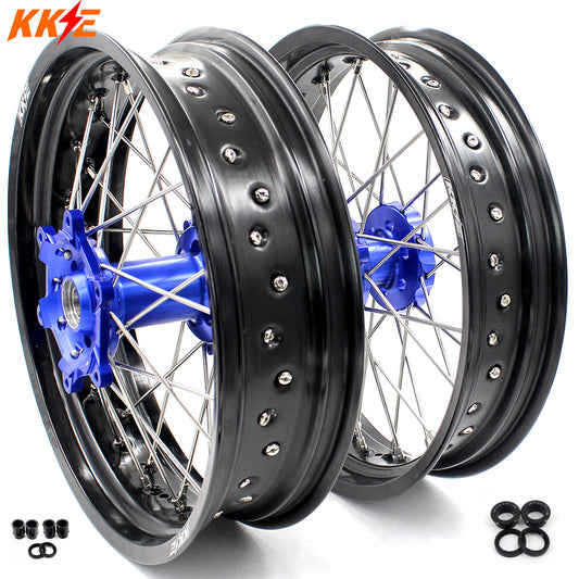 KKE 17Inch KX250F KX450F 2006-2021 For KAWASAKI Supermoto Alloy Wheels Rim Blue - Howling Moto