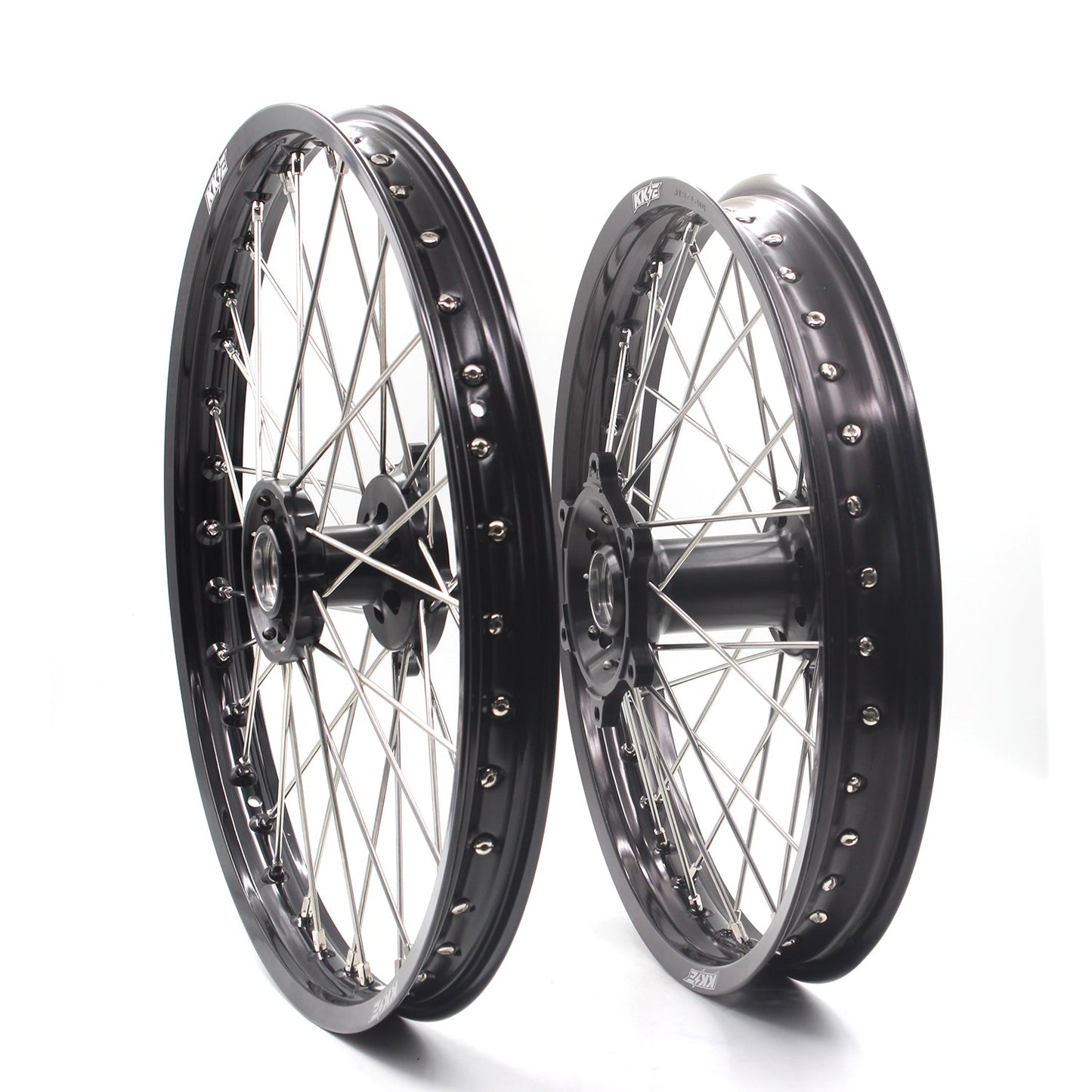 KKE 21 & 18 Enduro Wheels Rims for Husqvarna TE TC FE FC SMR TXC  2000-2013 Red Hubs - Howling Moto
