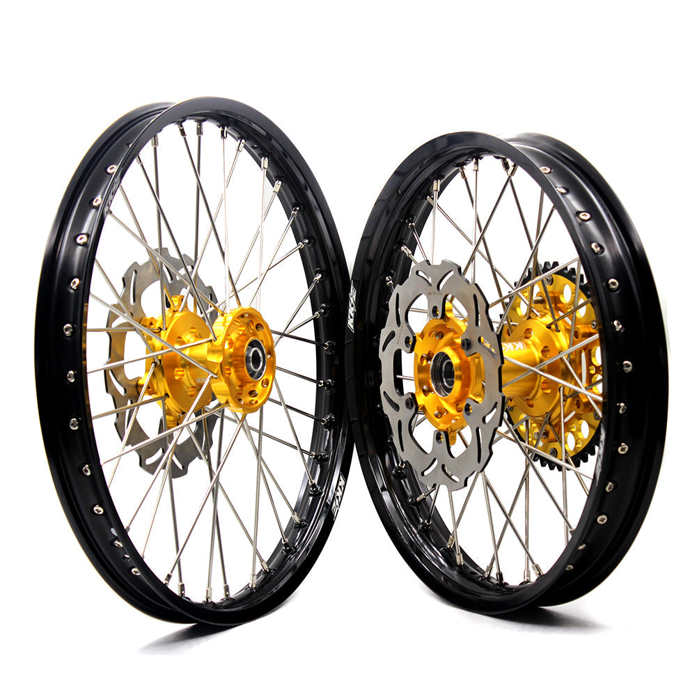 KKE 21 & 19 Wheels for Suzuki RMZ250 2007 RMZ450 2005-2024 Gold&Black - Howling Moto