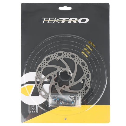 Hycline Tektro TR-24 bicycle disc brake rotor in stainless steel, available in 140mm to 203mm, 6-bolt mount for bike braking systems.