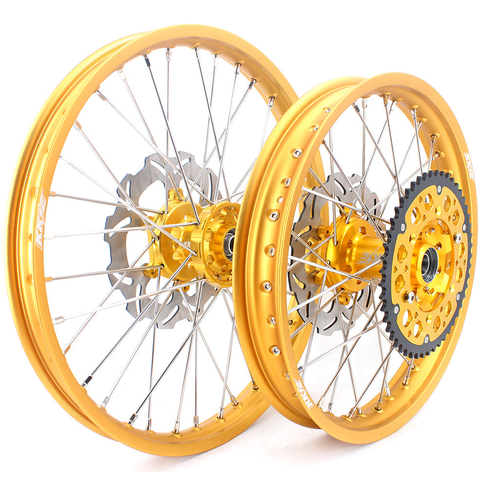 KKE 21 & 19 GLM Gold Wheels for SUZUKI RM125 RM250 1996-2000 - Howling Moto