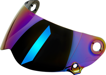 BILTWELL Lane Splitter Gen 2 motorcycle helmet shield with rainbow mirror finish, designed for Bill's Exhausts helmet parts.