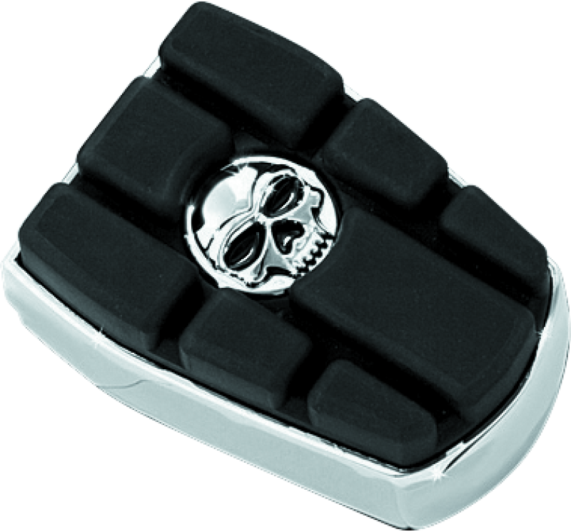 Chrome Kuryakyn Zombie brake pedal pad for Harley-Davidson FX models, featuring a detailed zombie skull design.