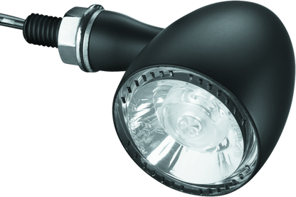 Kuryakyn Bullet 1000 LED turn signal light in white and amber with clear lens and satin black housing for powersports use