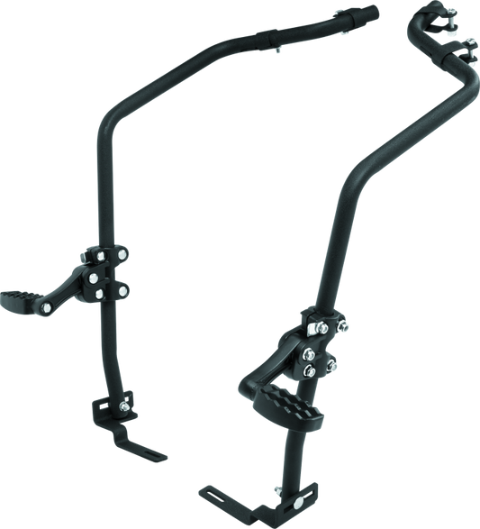 Set of two QuadBoss Yamaha YFM700 Grizzly Fender Protectors for 2016-2024 models, shown in black with mounting hardware.