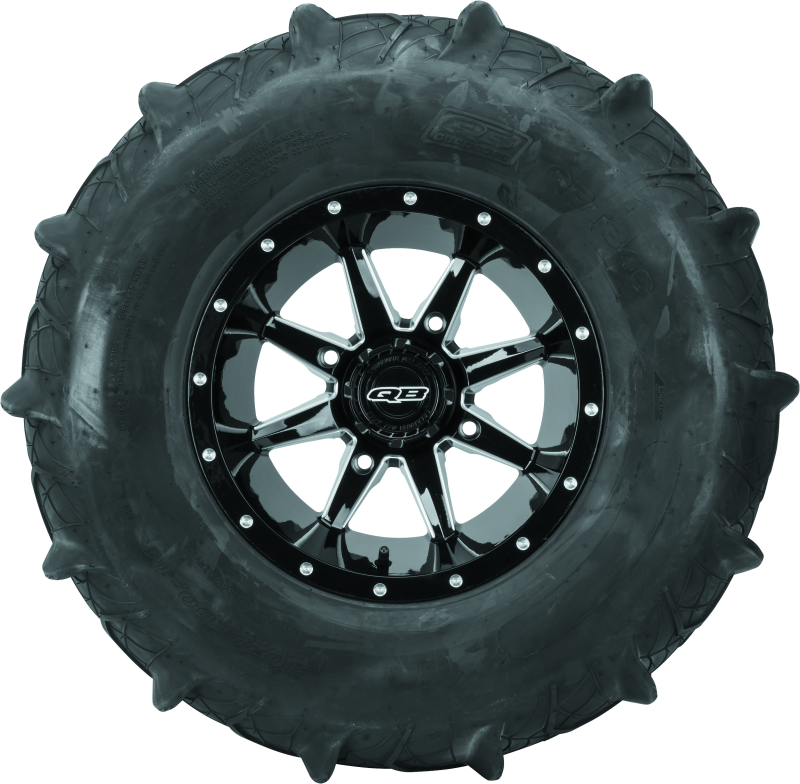 QuadBoss Slicer 14x10 PowerSports wheel with 4/156 bolt pattern and 5+6 offset, designed for off-road vehicles.