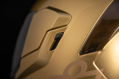 Bill's Exhausts ICON Airflite™ Jewel MIPS helmet in gold, small size, featuring a sleek aerodynamic design and safety features.