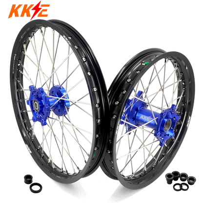 KKE 21 & 18 Enduro Wheels for YAMAHA WR250F 2001-2016 WR450F 2003-2015 Blue&Black 250mm Disc - Howling Moto