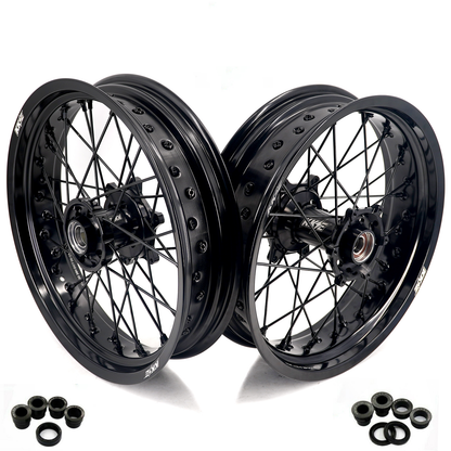KKE 3.5*17'' & 4.25*17'' Supermoto Wheels Rims Fit STARK VARG MX EX Electric Dirt Bike All Black