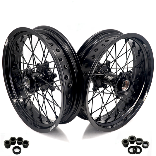 KKE 3.5*17'' & 4.25*17'' Supermoto Wheels Rims Fit STARK VARG MX EX Electric Dirt Bike All Black