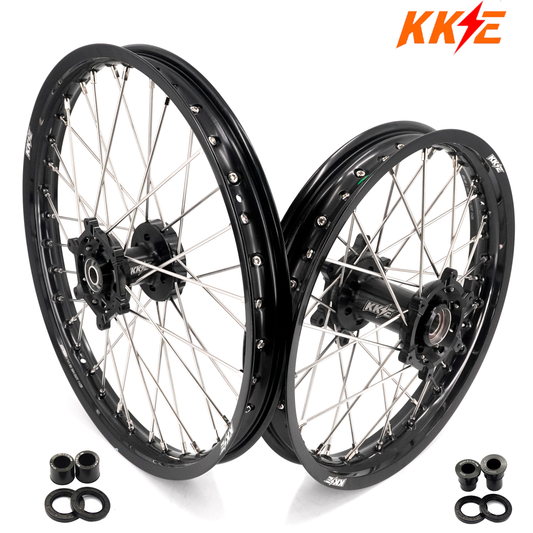 KKE 21/18 Enduro Dirtbike Wheel Rim For SUZUKI DRZ400 DRZ400S DRZ400E Black Hub & Rim - Howling Moto