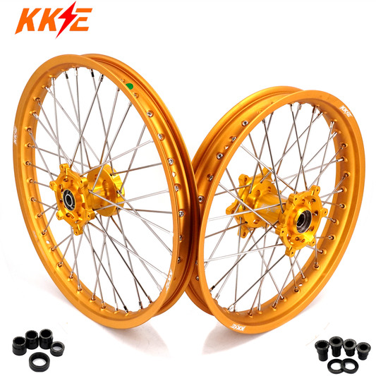 KKE 21 & 19 Wheels Gold Rims For SUZUKI RM125 2001-2007 RM250 2001-2008 - Howling Moto