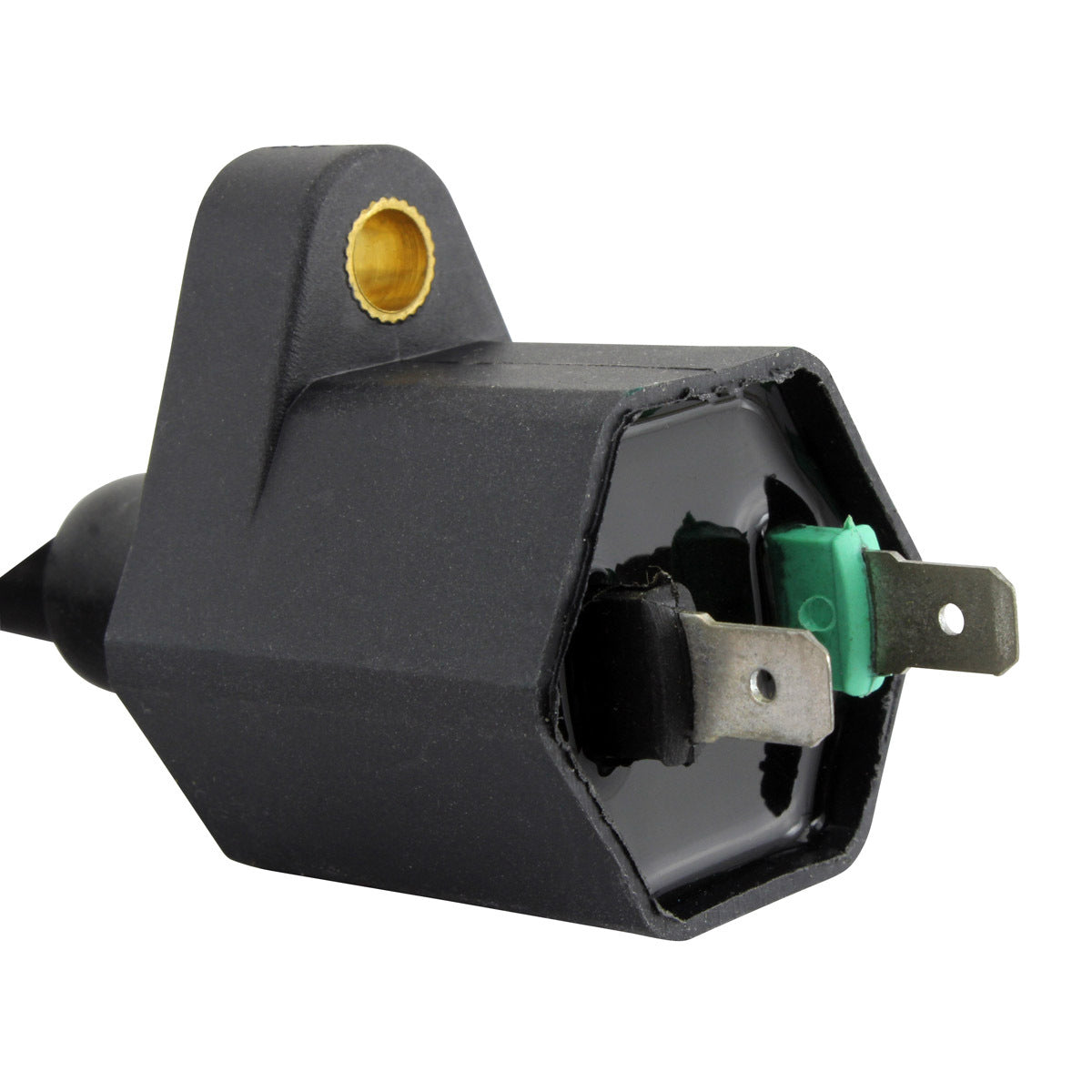 RM STATOR external ignition coil RM06172, plug-and-play replacement for motorcycle ignition systems, shown in the image.