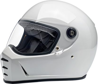 Gloss white BILTWELL Lane Splitter helmet in XL size, featuring a sleek, aerodynamic motorcycle helmet design.