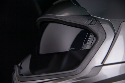 ICON Airflite™ Helmet Jewel MIPS Silver in XS size, showing the sleek silver shell and ventilation details.