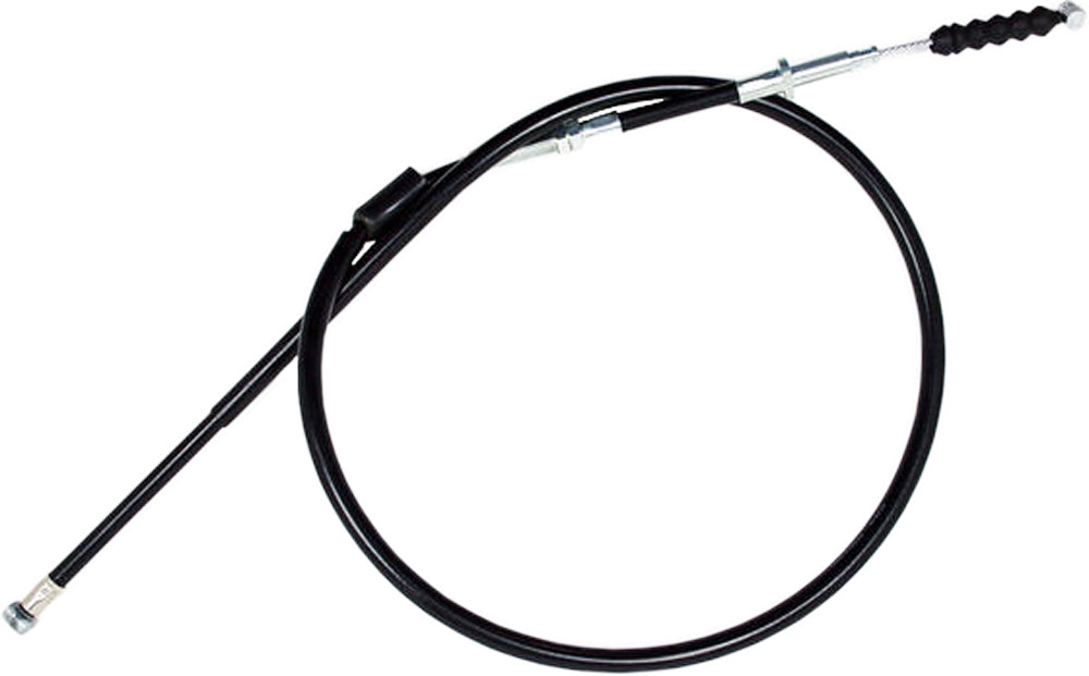 Black vinyl clutch cable by MOTION PRO with chrome fittings and long housing, designed for motorcycle clutch systems.