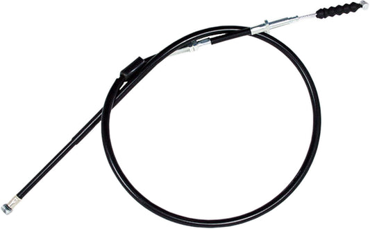 Black vinyl clutch cable by MOTION PRO with chrome fittings and long housing, designed for motorcycle clutch systems.