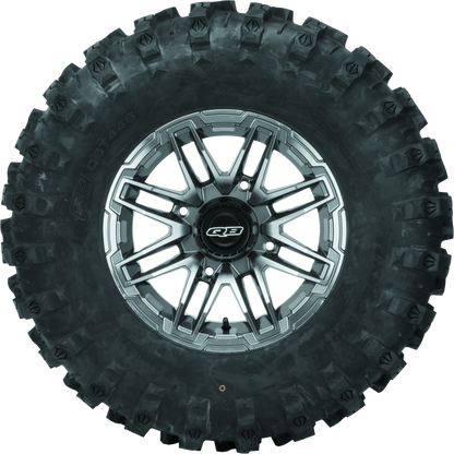 QuadBoss Stryker 14x7 aluminum wheel for powersports vehicles, shown in a detailed view of the part number 608467.