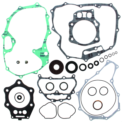 QuadBoss complete gasket set with oil seals for Honda TRX500 Foreman (2005-2011) engine repair parts, including gaskets and seals.