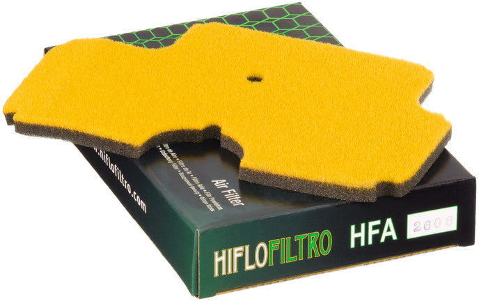 Two HIFLOFILTRO HFA2606 air filters for high-performance engines, featuring pleated design and durable filter media.