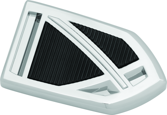 Chrome Kuryakyn Phantom Brake Pedal Pad for Harley Davidson FL Touring models, featuring a sleek design and textured surface.