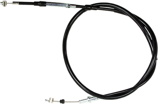 Motion Pro black vinyl clutch cable with chrome fittings and long housing, designed for motorcycle clutch systems.