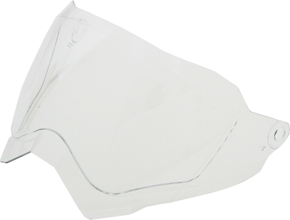 Clear AFX FX-41DS helmet shield from Bill's Exhausts, shown mounted on a motorcycle helmet with reflective surface and secure edges.