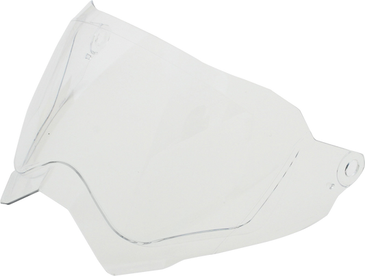 Clear AFX FX-41DS helmet shield from Bill's Exhausts, shown mounted on a motorcycle helmet with reflective surface and secure edges.