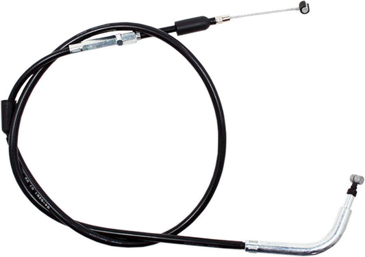 Motion Pro black vinyl clutch cable with long housing and longitudinal winding, designed for motorcycle clutch systems.
