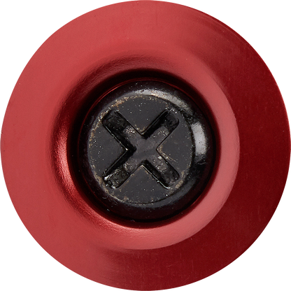 BILTWELL Gen 2 black screw hardware kit with red baseplate for helmets, from Bill's Exhausts, close-up view of parts.