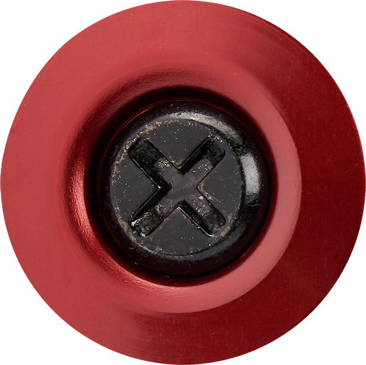 BILTWELL Gen 2 black screw hardware kit with red baseplate for helmets, from Bill's Exhausts, close-up view of parts.