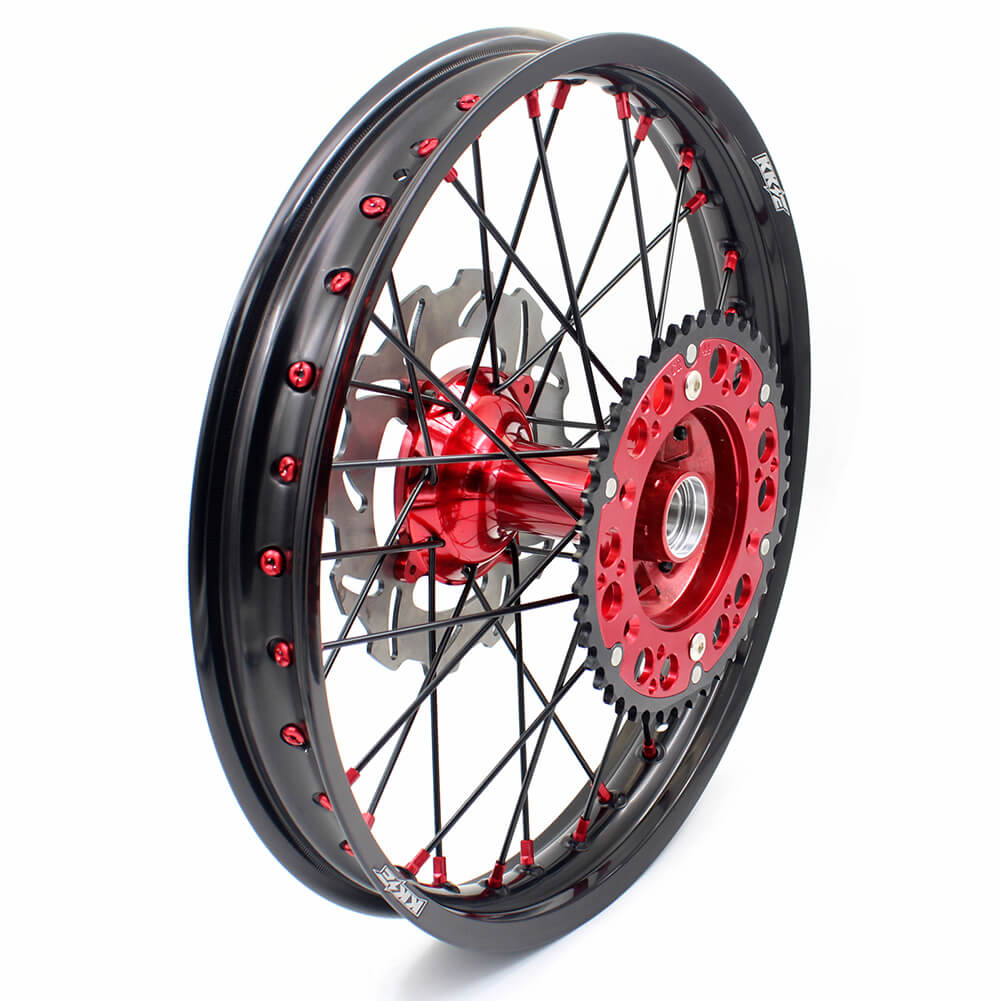 KKE 21 & 19 Cast Wheels for HONDA CR125R 96-97 CR250R 1996 CR500R 96-01 Black Spoke Disc - Howling Moto