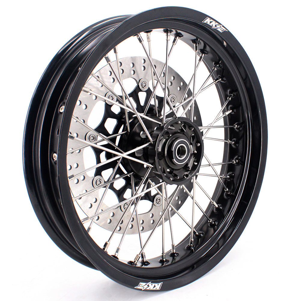 KKE 3.5 & 5.0 17 Inch Wheels for Yamaha WR250F 2001 WR450F 2003-2018 Black - Howling Moto