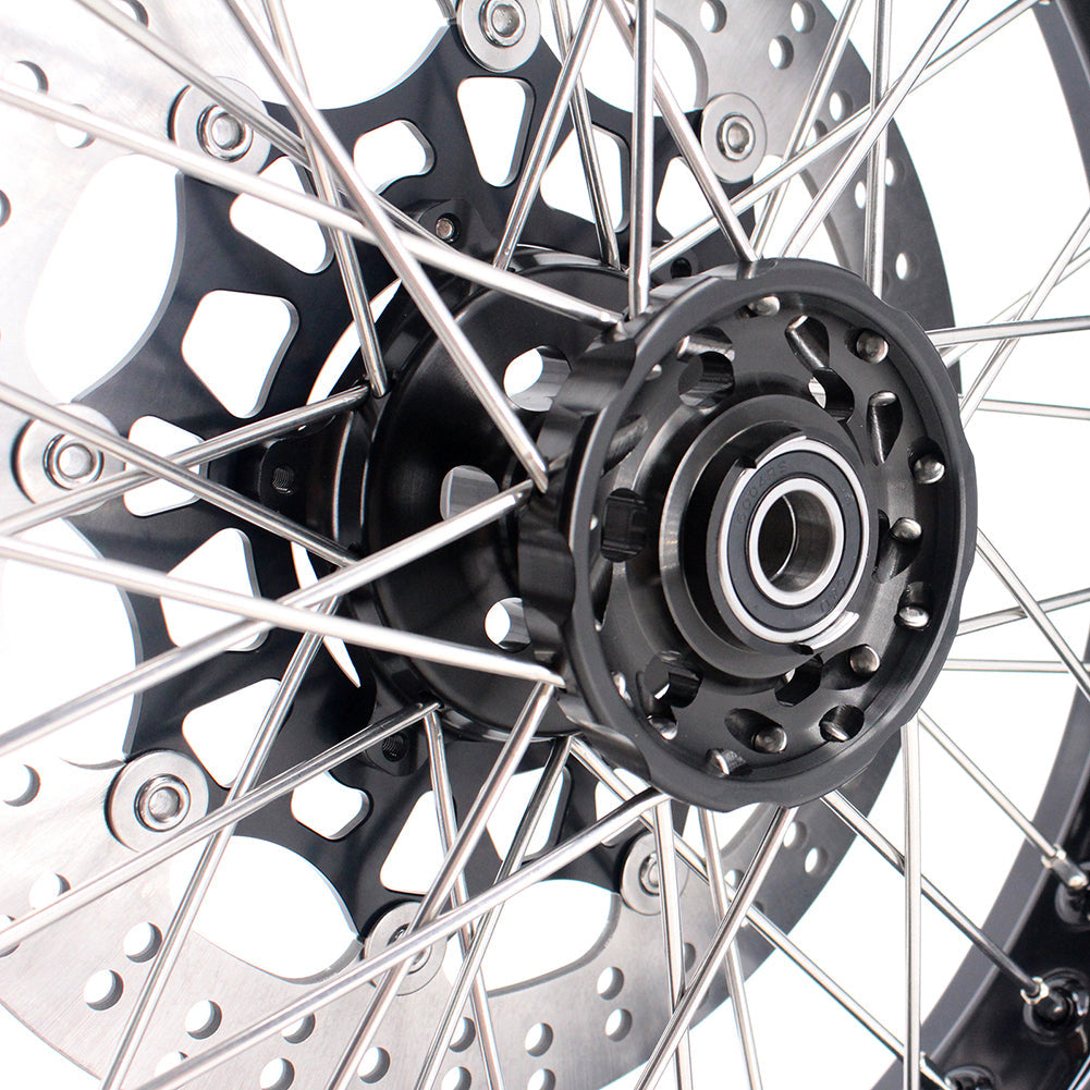 KKE 3.5 & 5.0 17 Inch Wheels for Yamaha WR250F 2001 WR450F 2003-2018 Black - Howling Moto