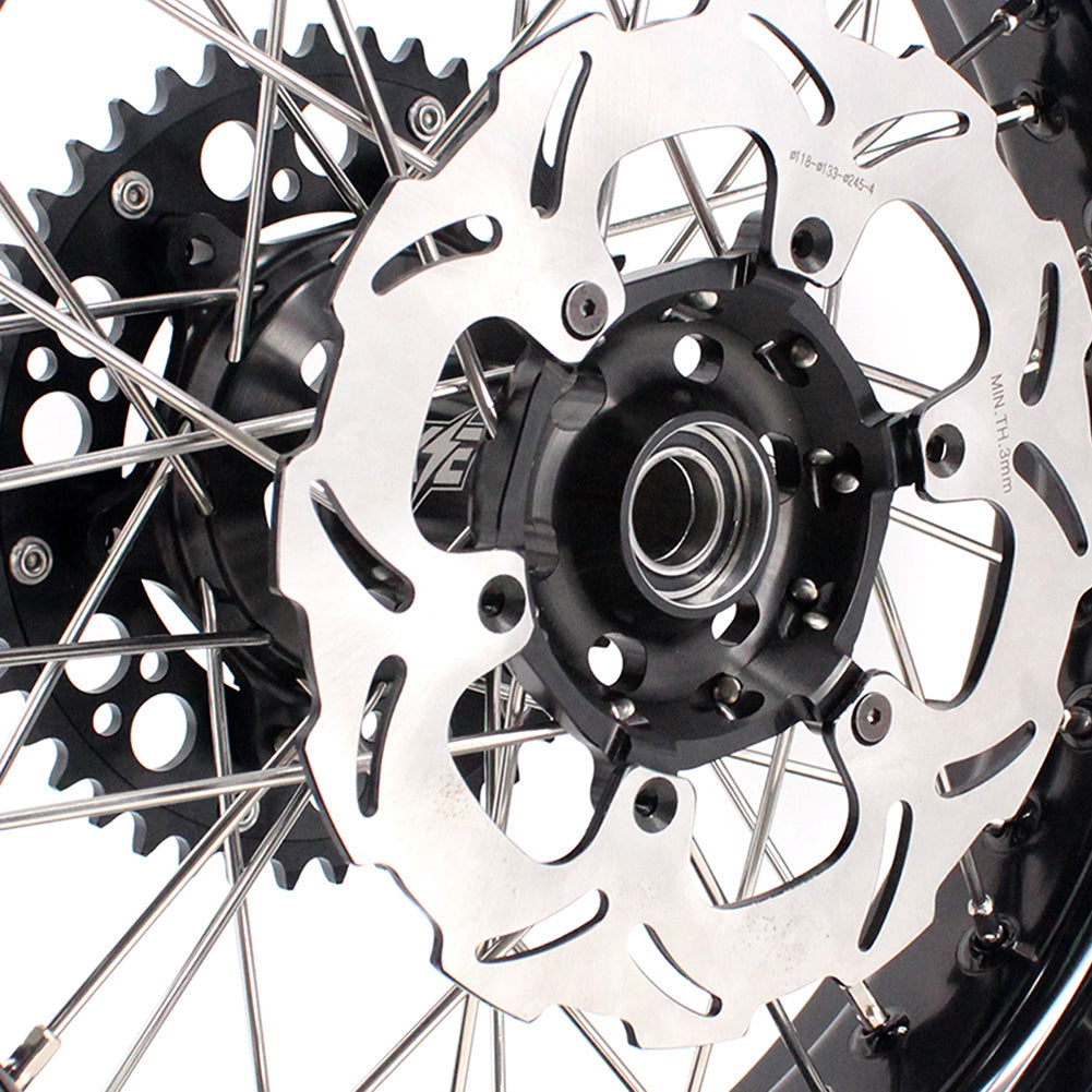 KKE 3.5 & 5.0 17 Inch Wheels for Yamaha WR250F 2001 WR450F 2003-2018 Black - Howling Moto