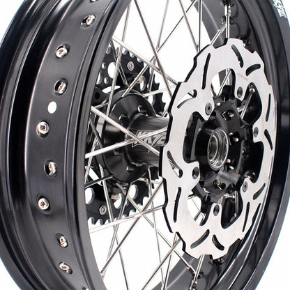 KKE 3.5 & 5.0 17 Inch Wheels for Yamaha WR250F 2001 WR450F 2003-2018 Black - Howling Moto