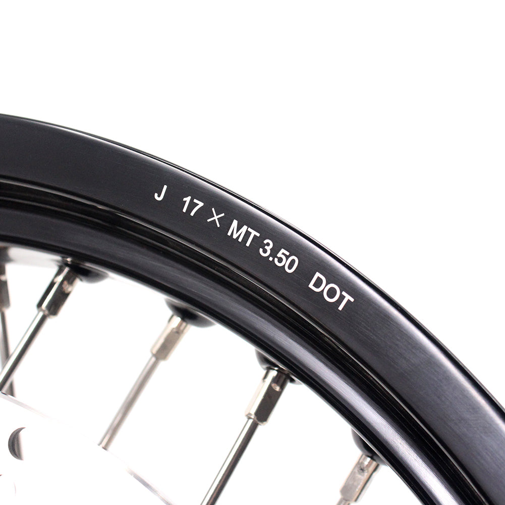KKE 3.5 & 5.0 17 Inch Wheels for Yamaha WR250F 2001 WR450F 2003-2018 Black - Howling Moto