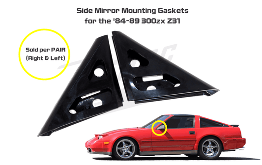 ZSPEC Mirror Gasket Replacements for Nissan Z31 300zx '84-89, Left/Right Set - Howling Moto