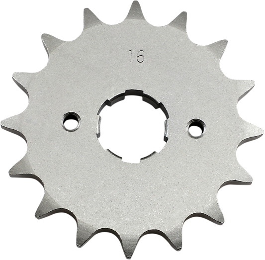 PARTS UNLIMITED Honda countershaft sprocket with 16 teeth, durable metal gear for motorcycle transmission.