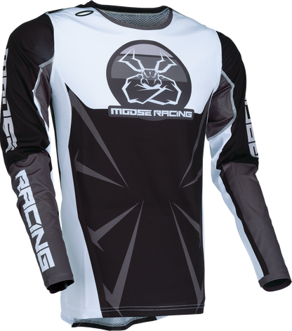 Moose Offroad Agroid jersey 3XL in black and white with mesh ventilation for off-road riding and breathable comfort.