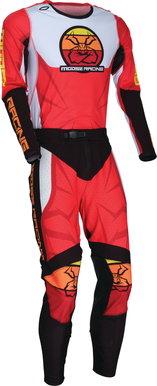 Red, black, and white Moose Offroad Agroid jersey 3XL with bold design and logo, featuring comfortable motocross sportswear.