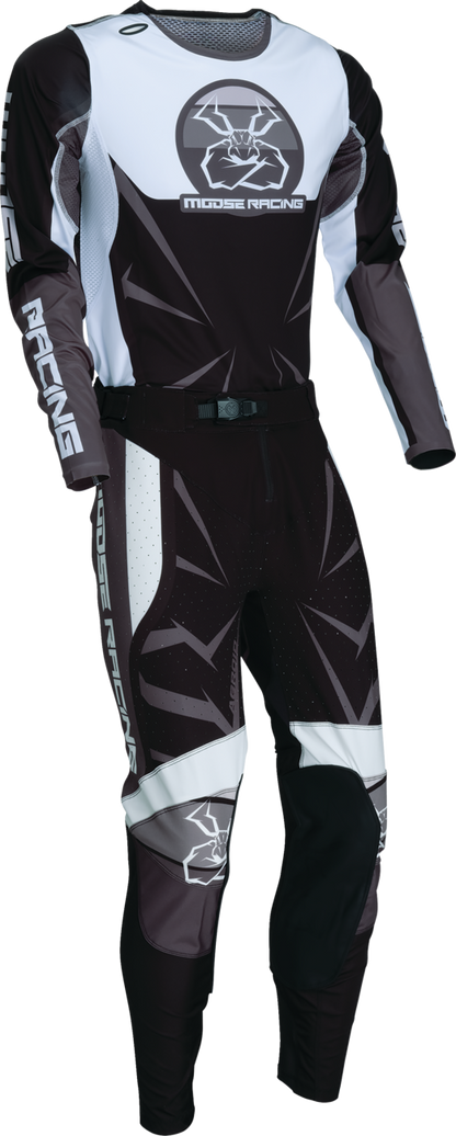 Moose Offroad Agroid jersey in 3XL, black and white with mesh ventilation, designed for off-road riding and active outdoor use.