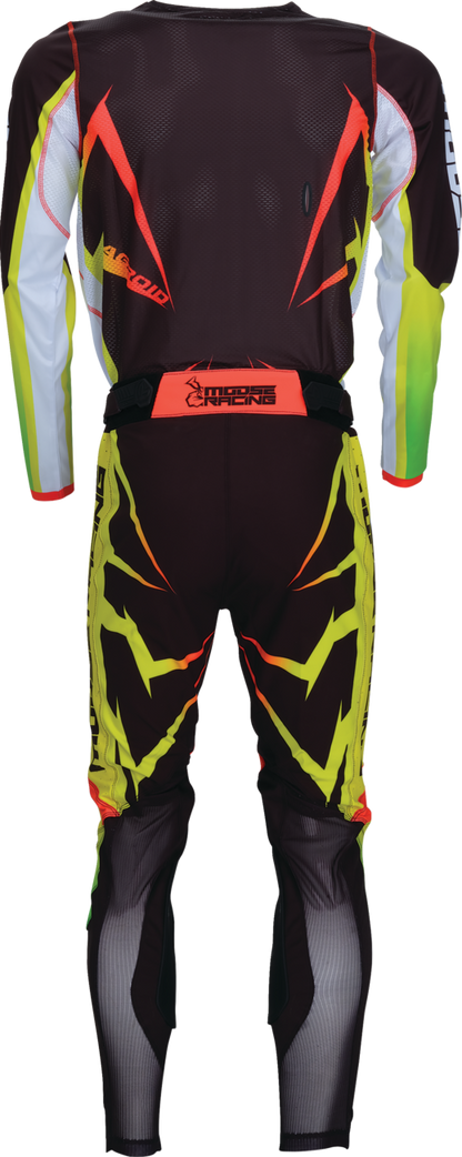 Moose Offroad Agroid Jersey XL in black, yellow, and white with bold graphics, designed for offroad riding comfort and style.