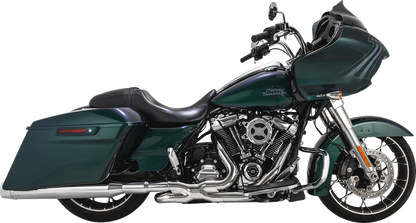 VANCE & HINES Blackbird 450 slip-on mufflers for Milwaukee Eight engines, featuring a black finish and sleek design.