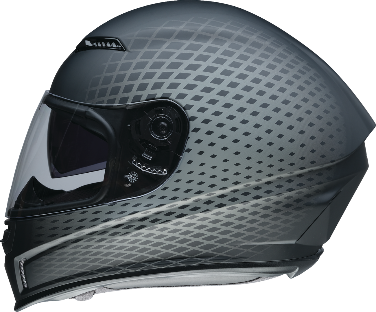 Gray Z1R Jackal Waveform helmet with aerodynamic design, anti-fog shield, and advanced ventilation, shown in small size.
